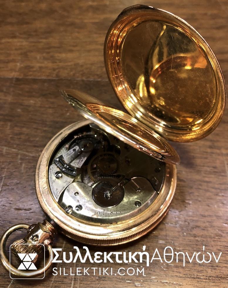 Ρολόι τσέπης ELGIN με χοντρό χρύσωμα