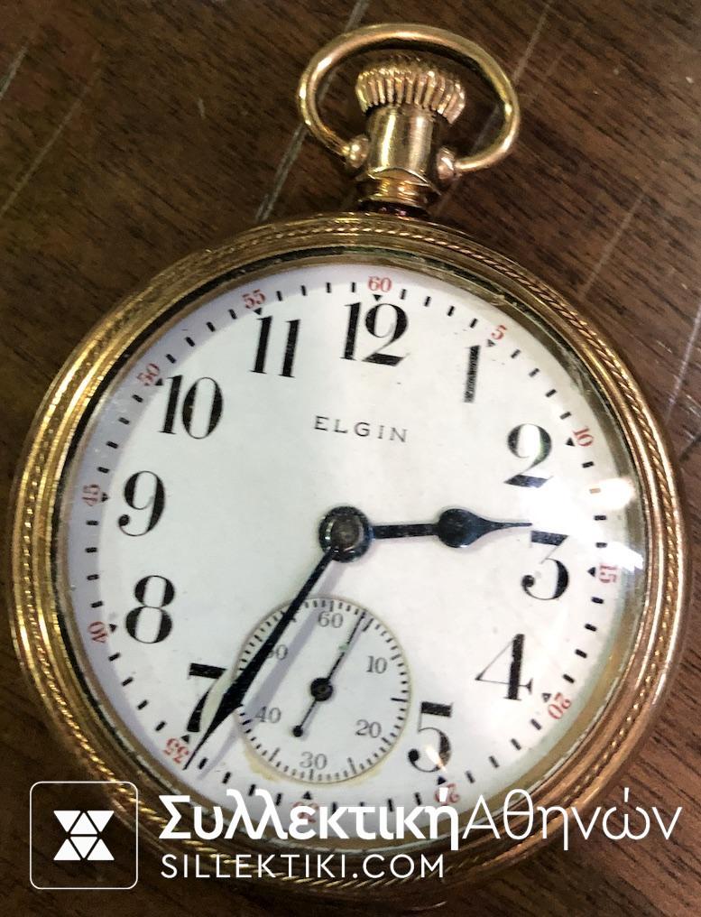 Ρολόι τσέπης ELGIN με χοντρό χρύσωμα
