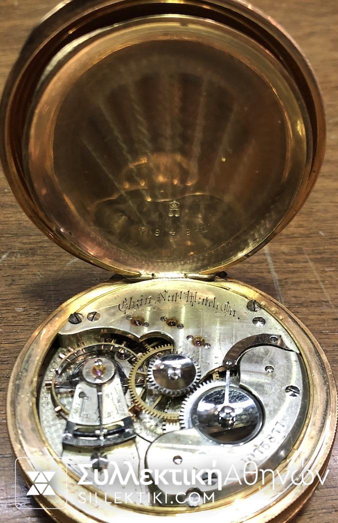 Ρολόι τσέπης ELGIN με χοντρό χρύσωμα