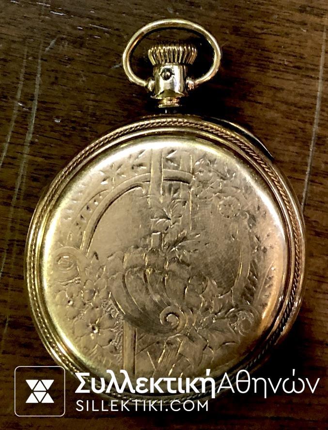 Ρολόι τσέπης ELGIN με χοντρό χρύσωμα