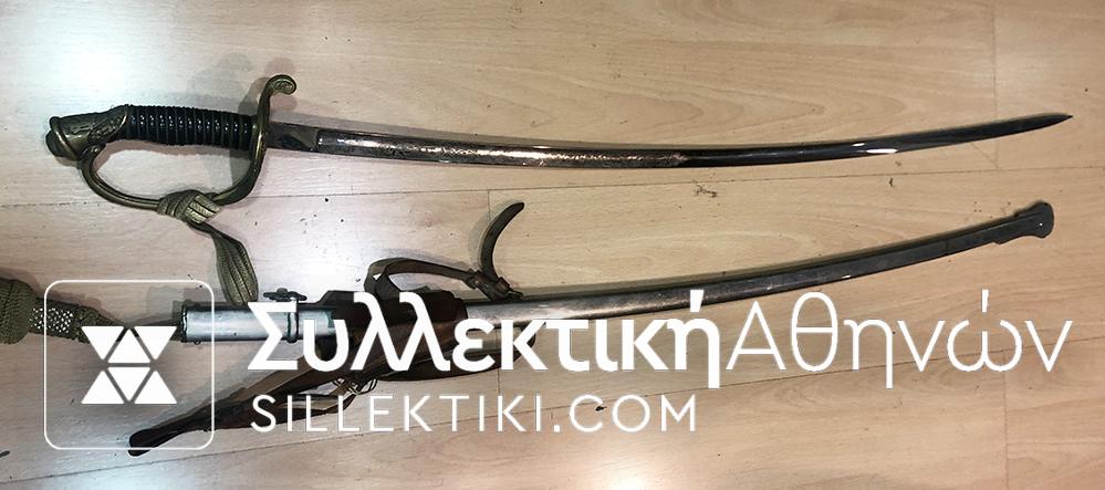 Ξίφος (προπολεμικό) μαζί με τα μετάλλια και μια απονομή Αριστείου Ανδρείας Ταγματάρχη
