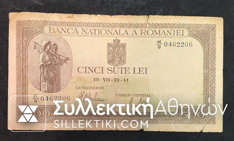 ROMANIA 500 Lei 1941 F