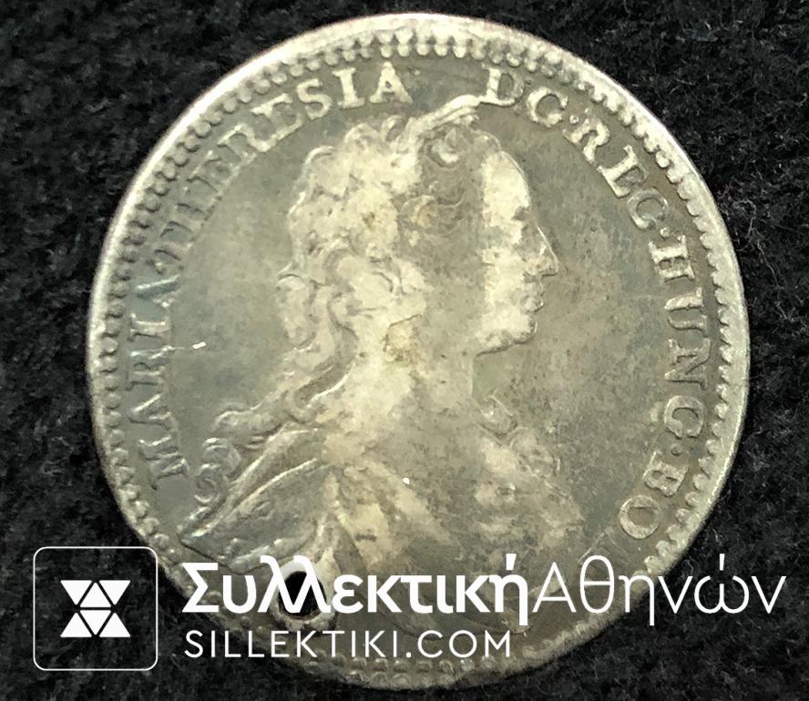 AUSTRIA 1/4 Thaler 1742 Pierced