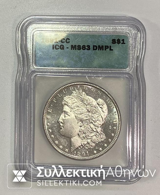 USA 1891 CC Dollar MS 63 DMPL