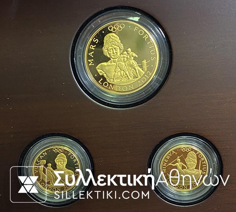 ΑΓΓΛΙΑ Σετ 3 Χρυσά 2012 Σπάνια έκδοση 1000 τεμάχια