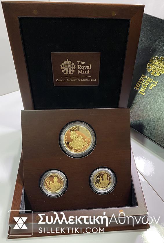 ΑΓΓΛΙΑ Σετ 3 Χρυσά 2012 Σπάνια έκδοση 1000 τεμάχια