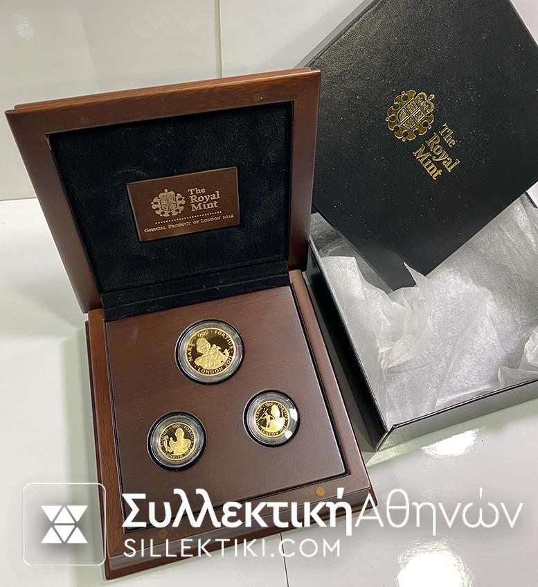 GR. BRITAIN Gold Series - Faster 3 Coin 2010 Set