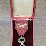 BELGIUM Knight . Order of the Crown With swords on ribbon Boxed