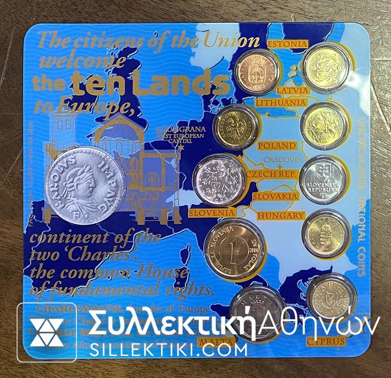 Blister of 10 different unc europian coins