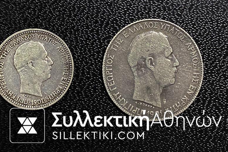 Complete set 1900-1901 of Crete Vf to UNC