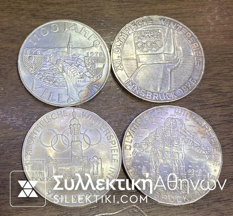 AUSTRIA 4 X 100 Schilling 1976 . 1978 UNC