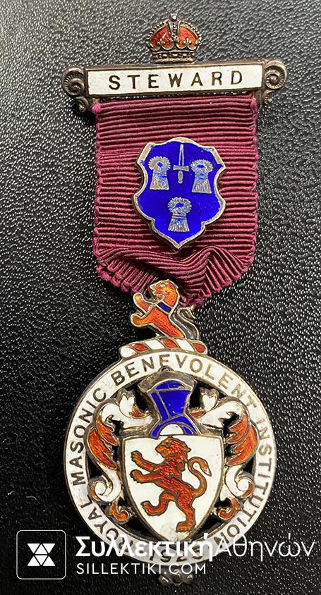 Masonic Medal London 1925 Silver