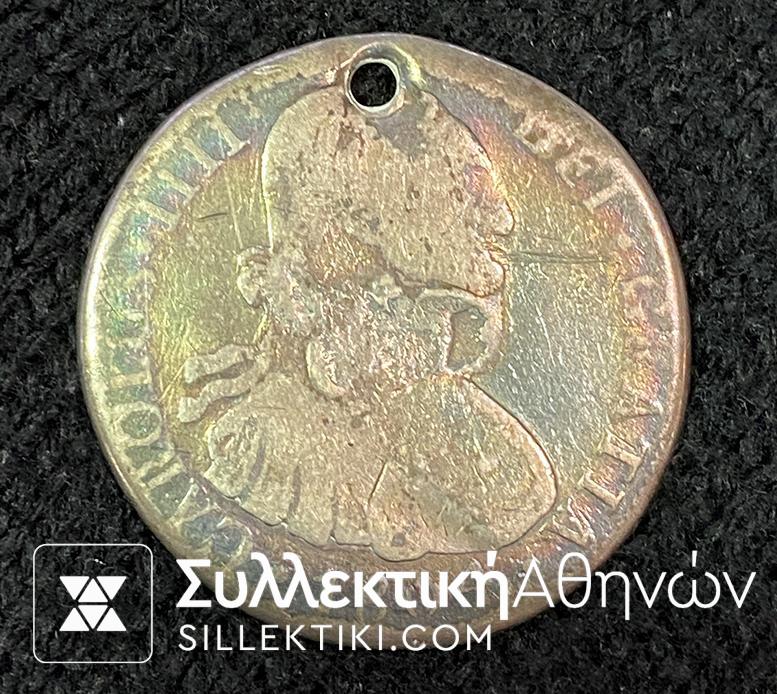 SPAIN 8 Real Pierced 1804