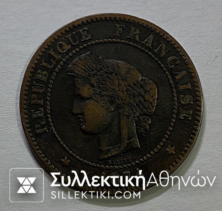 GR. BRITAIN 5 Centimes 1874 XF