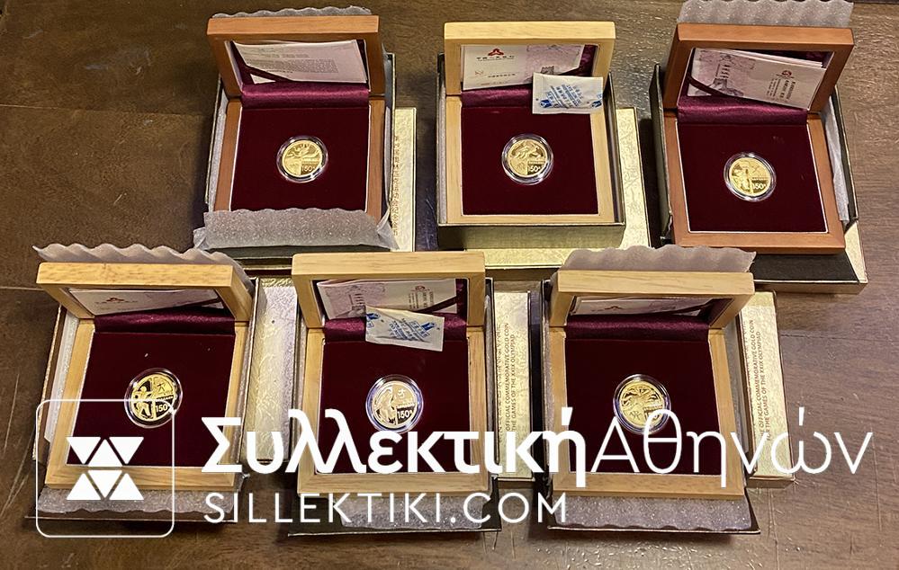 CHINA 2008 olympic 150 yuan gold SET OF 6