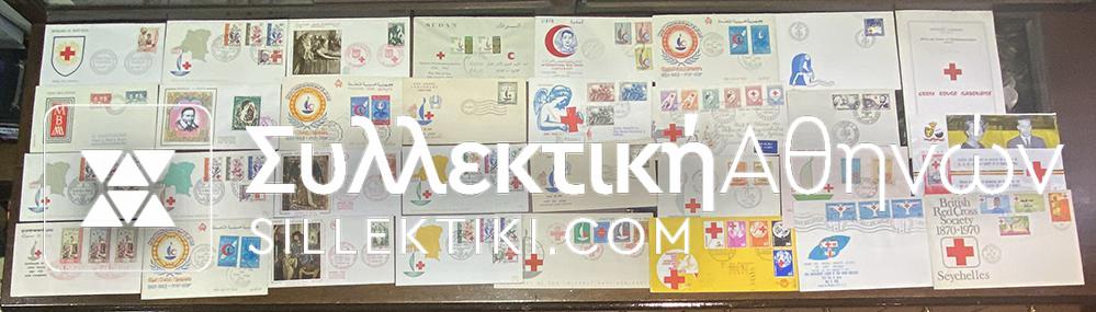 Collection of 31 FDC Red Cross