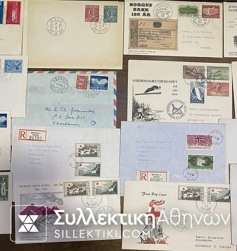 ΝΟΡΒΗΓΙΑ 20 FDC Ελληνικού ενδιαφέροντος