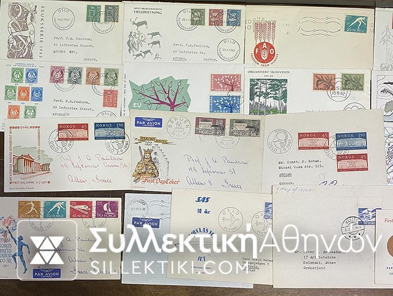 ΝΟΡΒΗΓΙΑ 20 FDC Ελληνικού ενδιαφέροντος