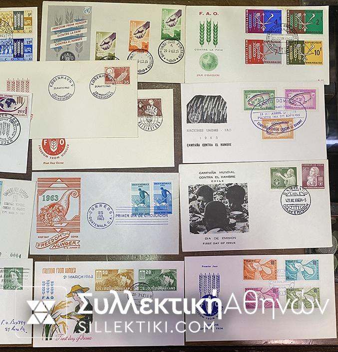 FAO 22 Φάκελοι Πρώτη Μέρα Κυκλοφορίας Διαφόρων Κρατών