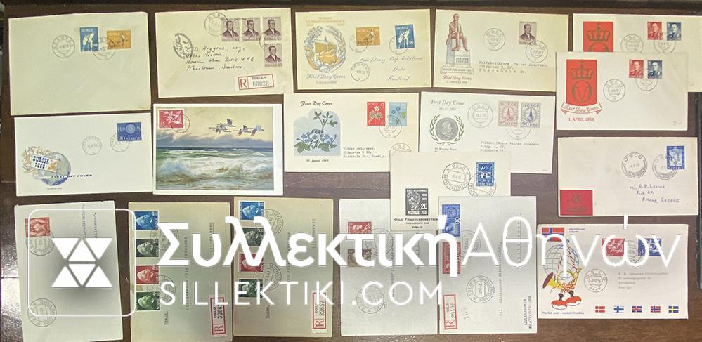 NORWAY 17 FDC 50s and 60s