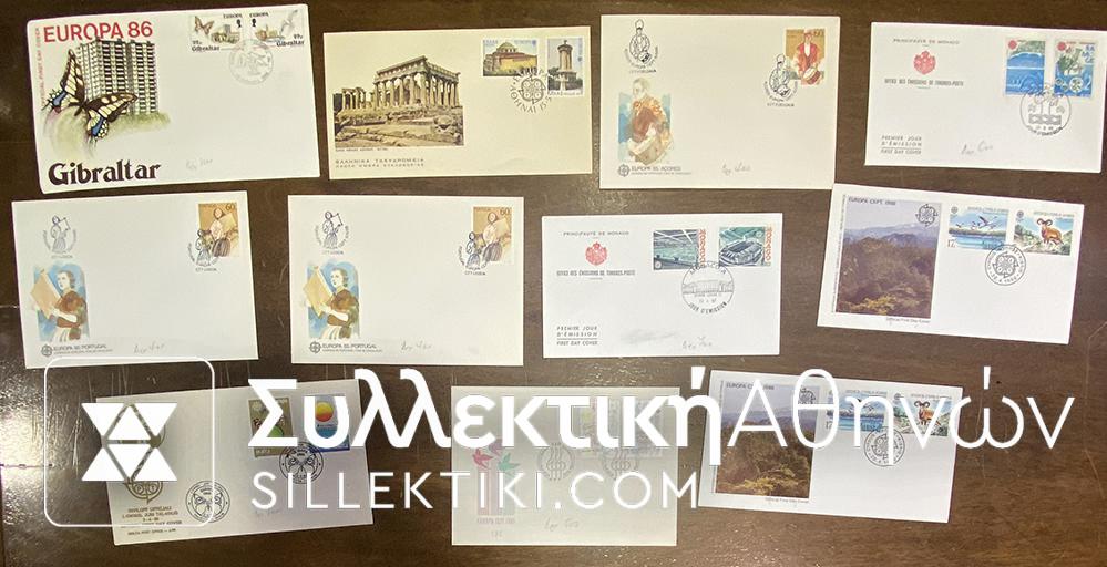 EUROPA 11 FDC Various Countries