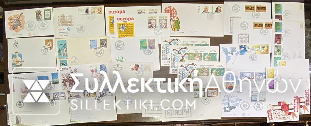 EUROPA 25 FDC Various Countries