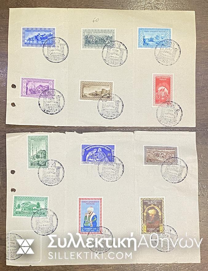 TURKEY 29/5/1953 on 2 Papers (Catalogue Price 120 Euros)