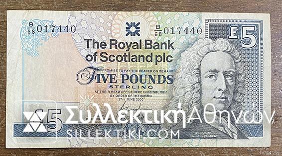 SCOTLAND 5 Pounds 2000 XF++