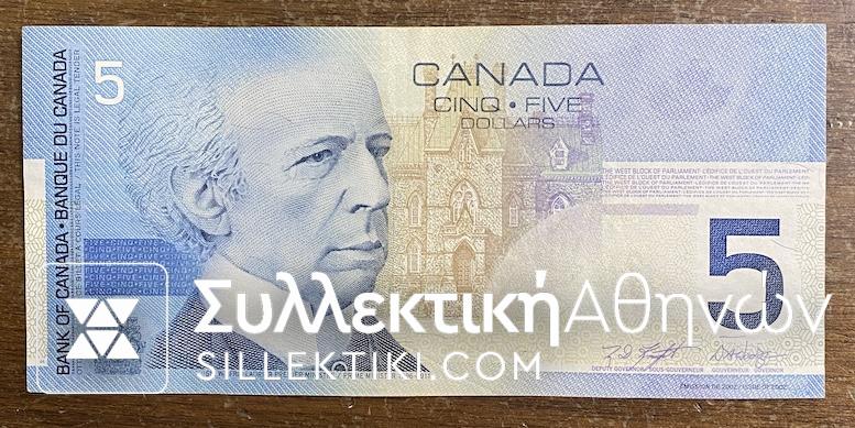 CANADA 5 Dollars 2002 AU/UNC