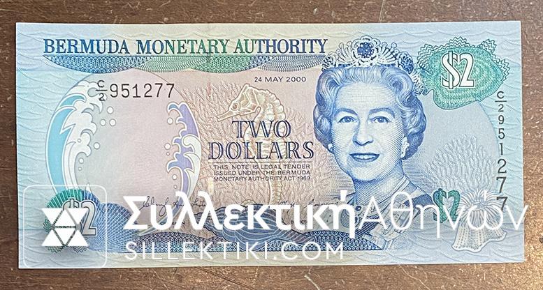 BERMUDA 2 Dollar 1969 UNC