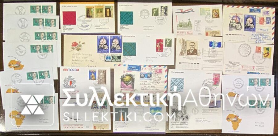 22 Covers First Flight and Air Stamps etc