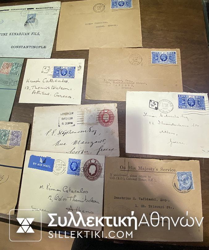 ΑΓΓΛΙΑ 18 Φάκελλα κάρτες ταχυδρομημένα εποχής Γεωργίου Πέμπτου