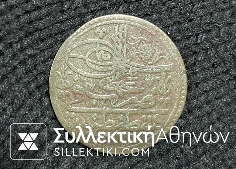 TURKEY 1703 (115AH) Yirmilik ? (9.9 gr. 29 mm)