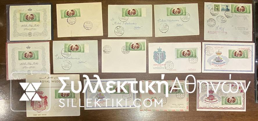 EGYPT WENDING FAROUK 1951 11 FDC and 2 BF **