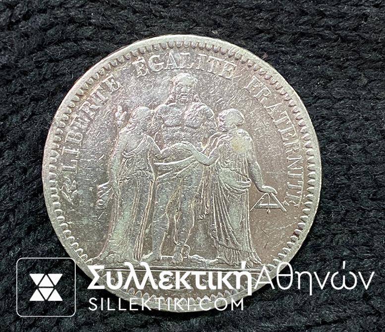 FRANCE 5 Franc 1873 VF+