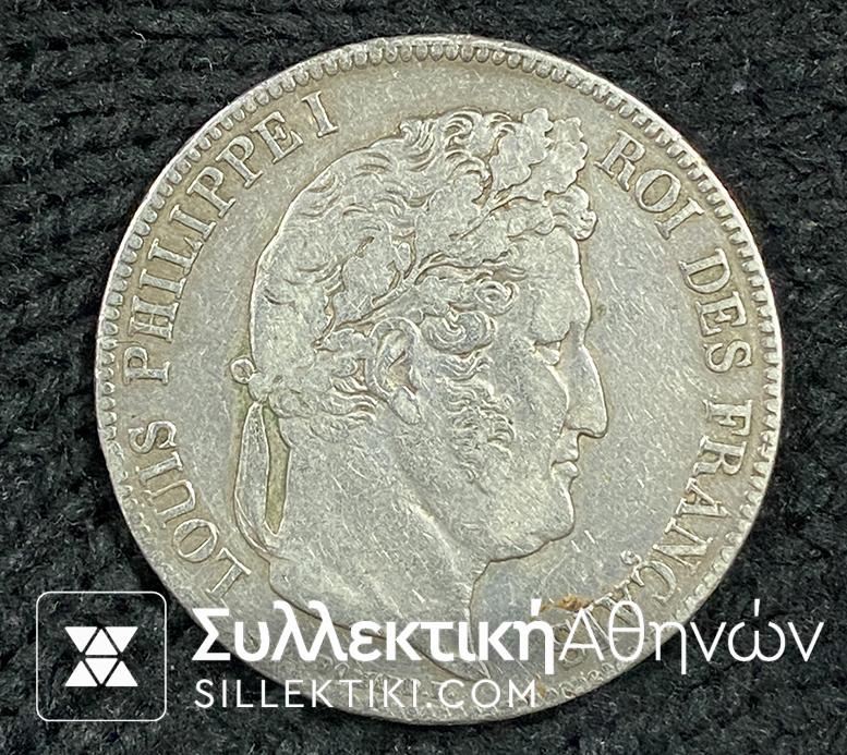 FRANCE 5 Franc 1839 a VF