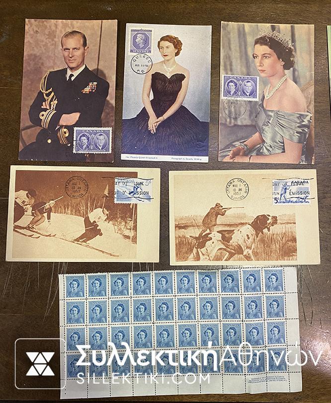 ΚΑΝΑΔΑΣ 8 Κάρτες Μάξιμα και 40 τεμάχια των 4 Σεντς Ελισάβετ