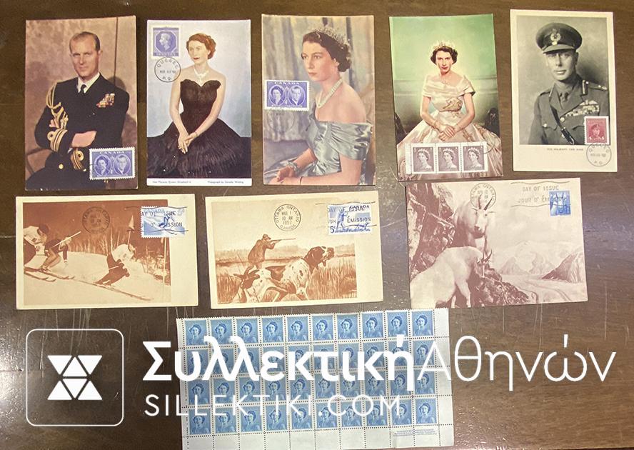 CANADA 8 C.M. and 40 Pcs of 4 Cent Elisabeth