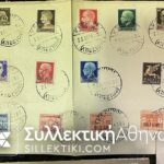 Συλλογή με 34 πολύ παλιούς φακέλους (πριν το 1940 ) κάρτες, φιλοτελικά, σφραγίδες, αποκόμματα κλπ