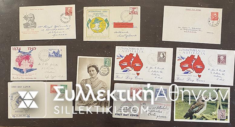 AUSTRALLIA 10 Fdc 1948-55