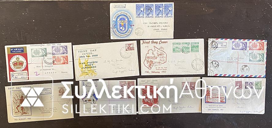 AUSTRALLIA 9 FDC 50s