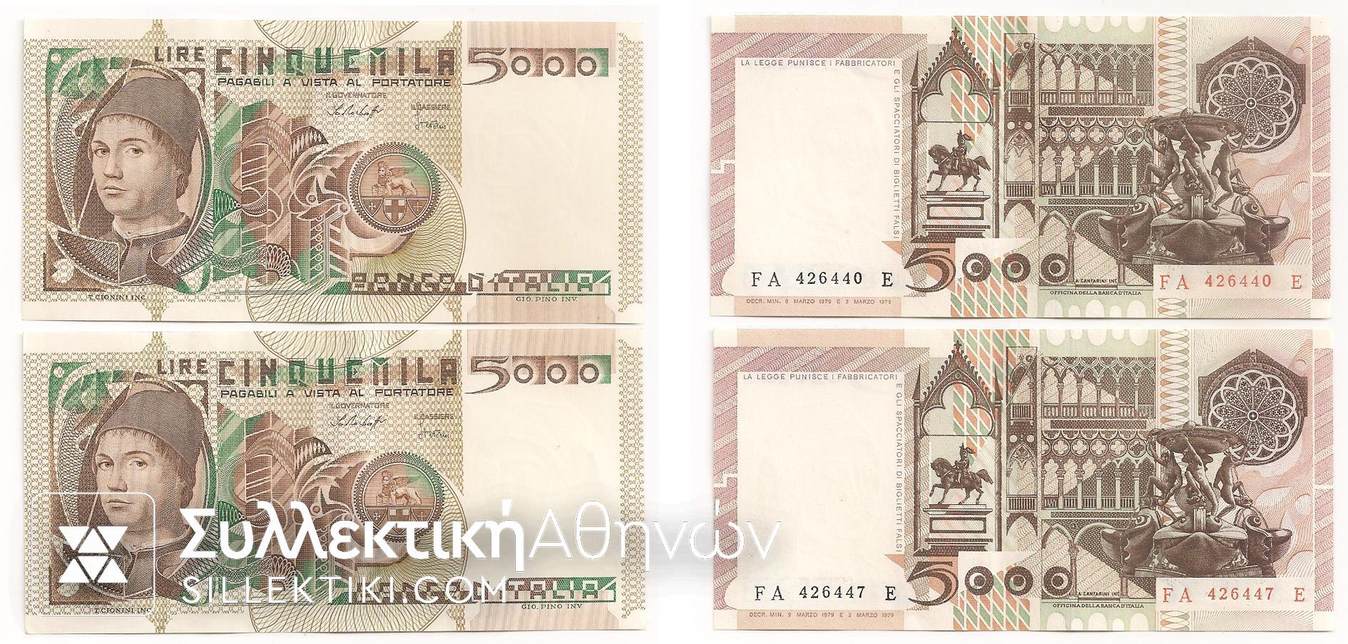 ITALY 2 X 5.000 Lir. 1979 AU