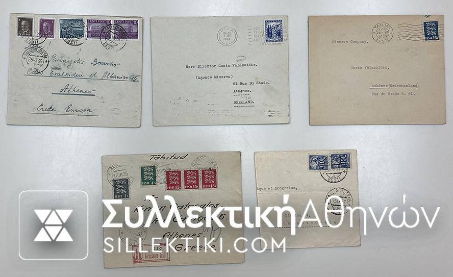 ESTONIA 3 Covers and LATVIA 1 Cover before 1940