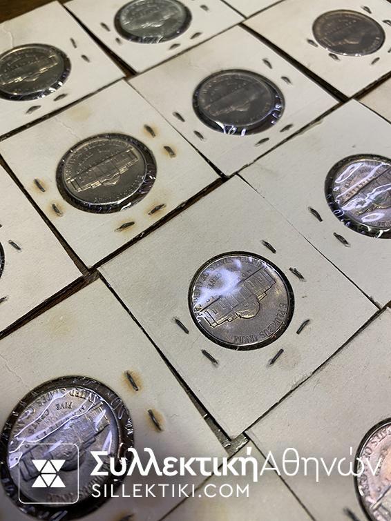 ΑΜΕΡΙΚΗ Συλλογή με 16 ΑΚΥΚΛΟΦΟΡΗΤΑ κέρματα των 5 Σεντς 1941-1955 (μερικά ασημένια)