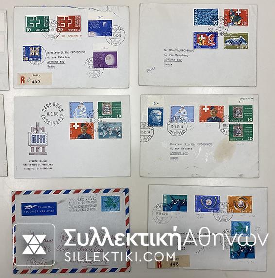 SWITZERLAND 14 Covers with complete sets