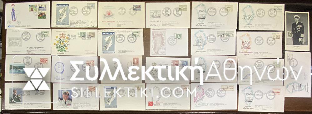 GREENLAND 23 FDC + 2 Items