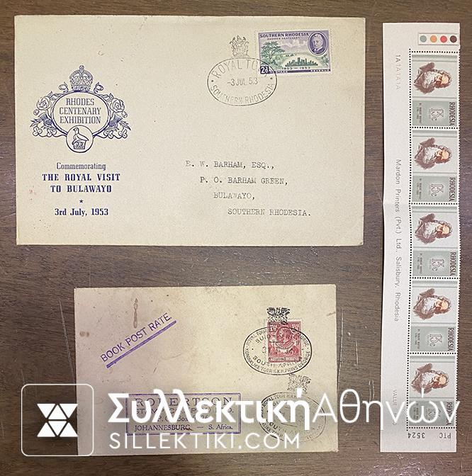 RHODESIA 2 Old Covers 1934/63 +stamps **