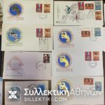Λοτ με 47 Φάκελους, κάρτες κλπ κυρίως Ελληνικά, αναμνηστικές σφραγίδες κλπ + 6 τευχίδια με EUROPA 1993 **