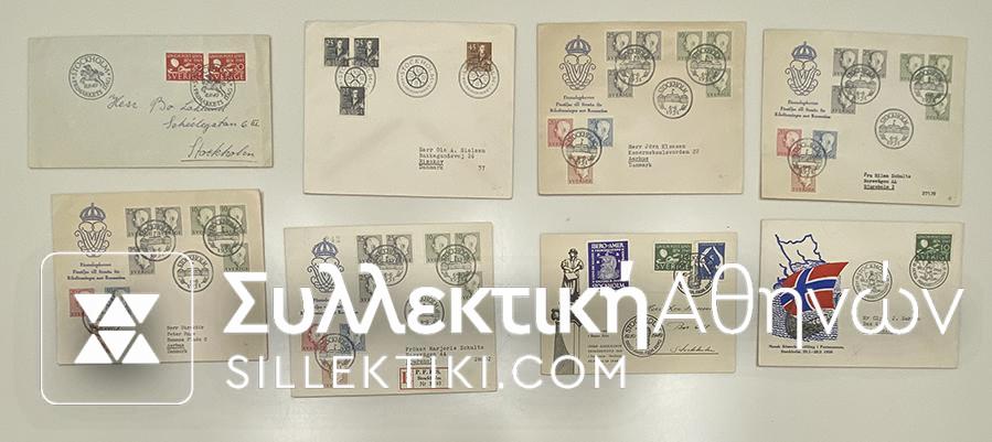 SWEDEN 8 FDC 1951