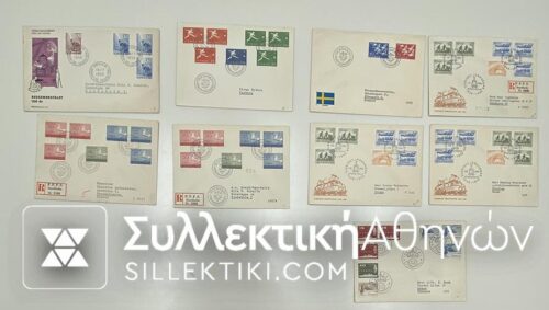 SWEDEN 9 FDC 1957/8